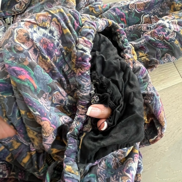 Free People floral light zip up jacket with Balloon sleeves size small S - Picture 8 of 10